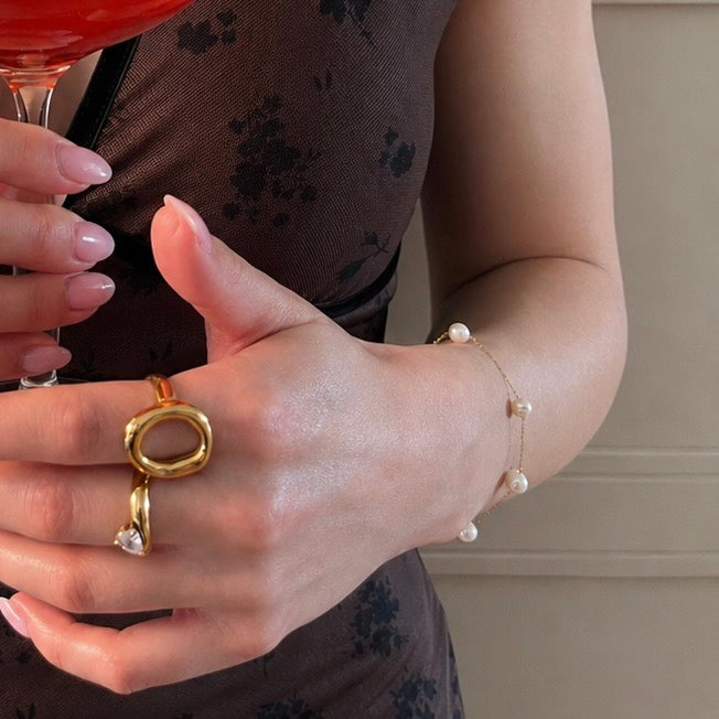 Bold Pearl Armbånd Guldbelagt