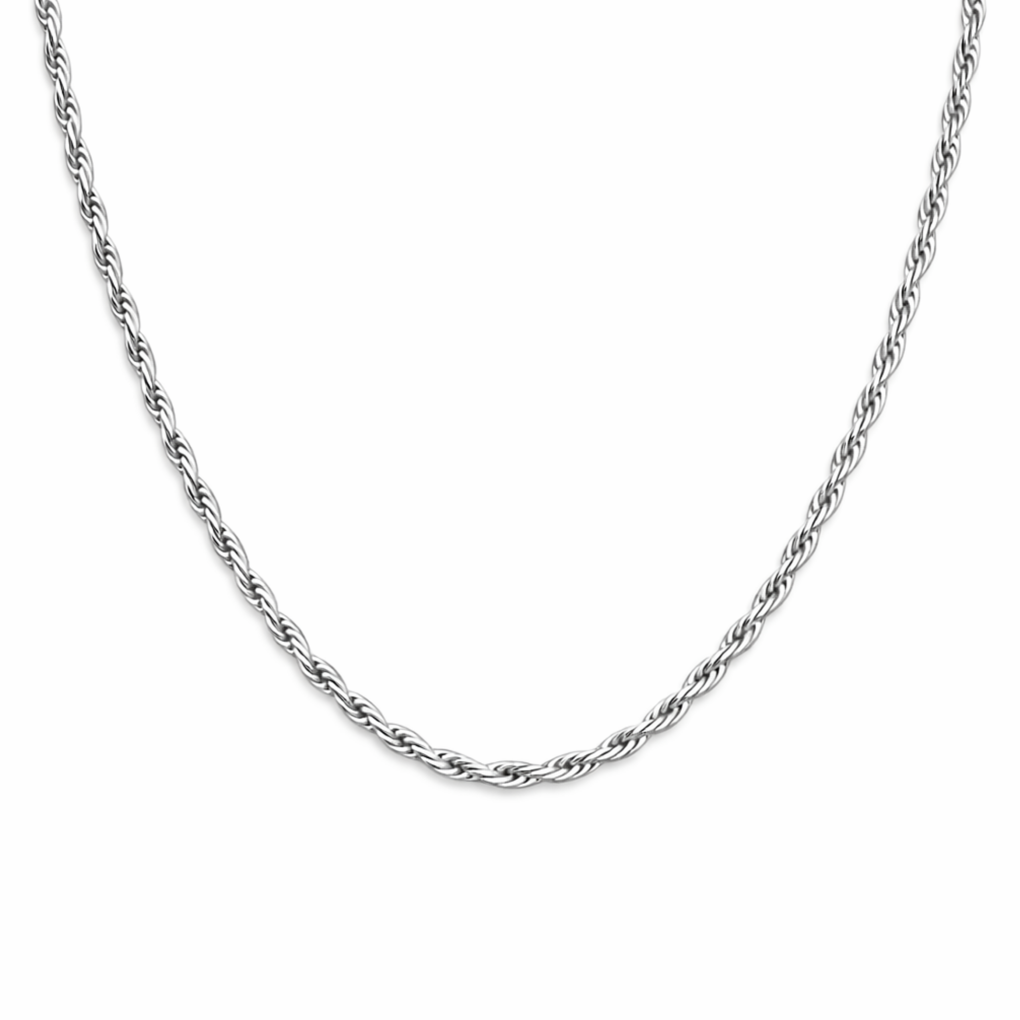 Classic Rope 3mm Halskæde Sølvfarvet