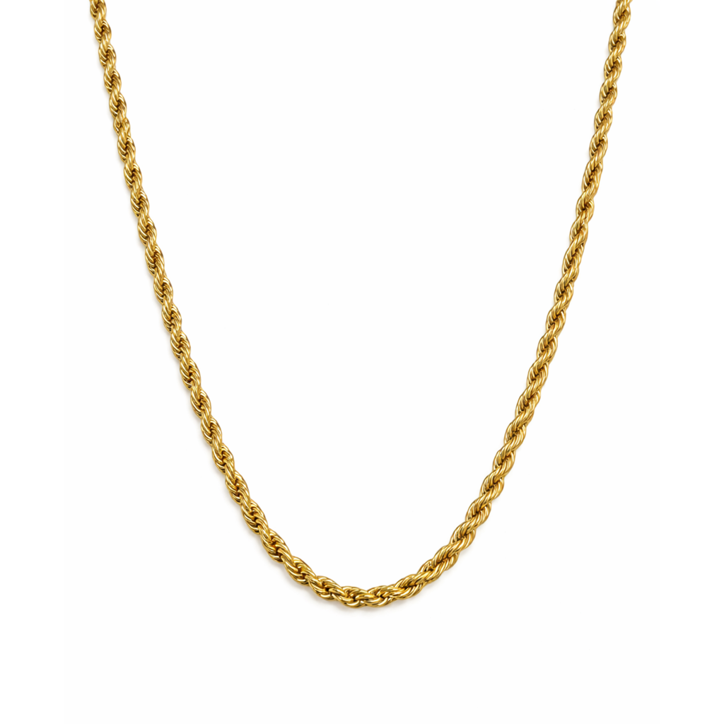 Classic Rope 3mm Halskæde Guldbelagt