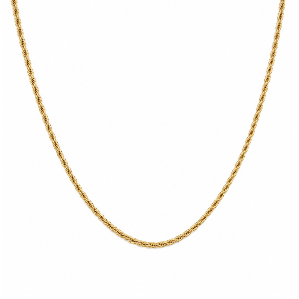 Classic Rope 3mm Halskæde Guldbelagt