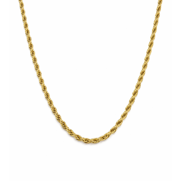 Classic Rope 4mm Halskæde Guldbelagt