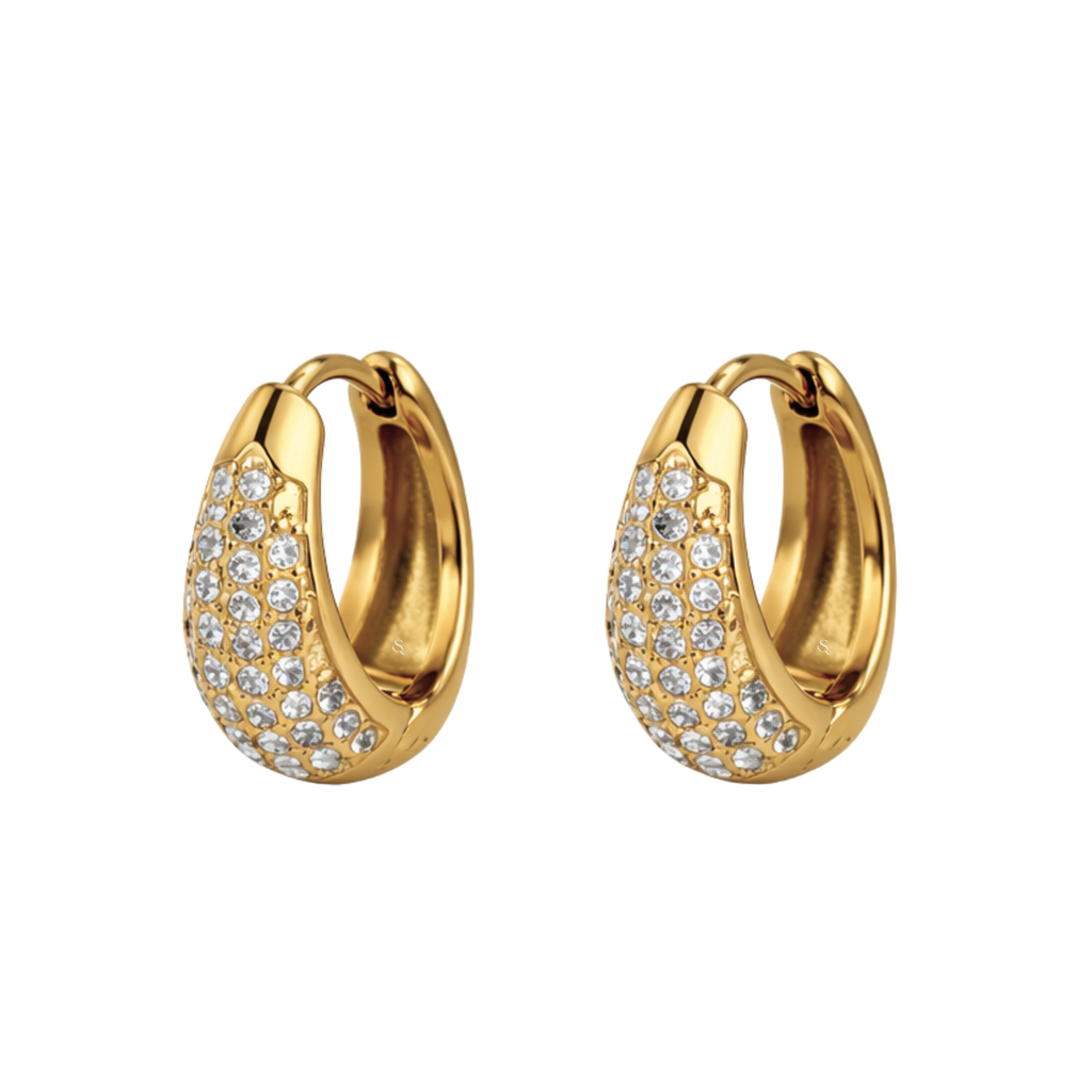 Crystal Hoops Guldbelagt