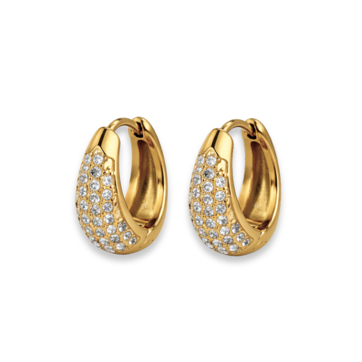 Crystal Hoops Guldbelagt