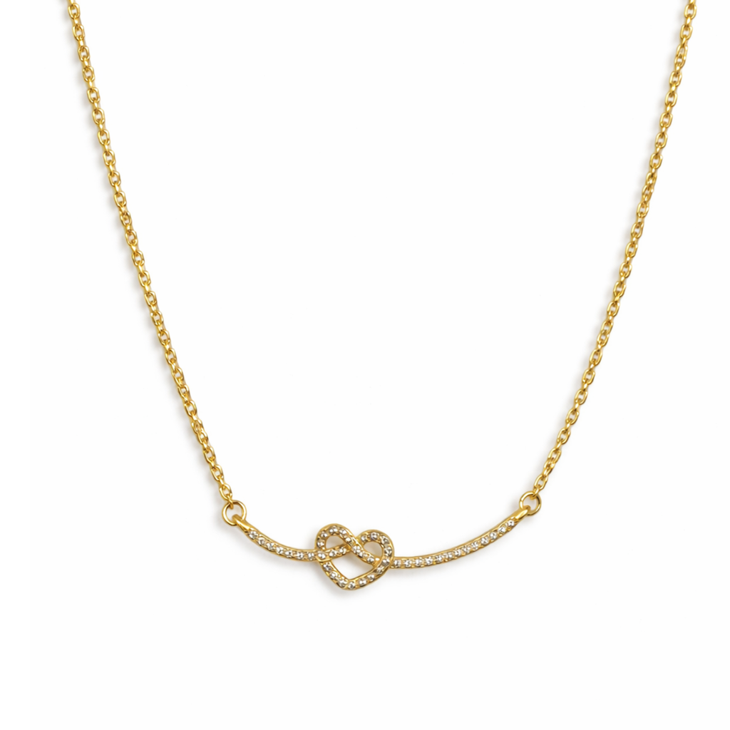 Heart Knot Halskæde Guldbelagt