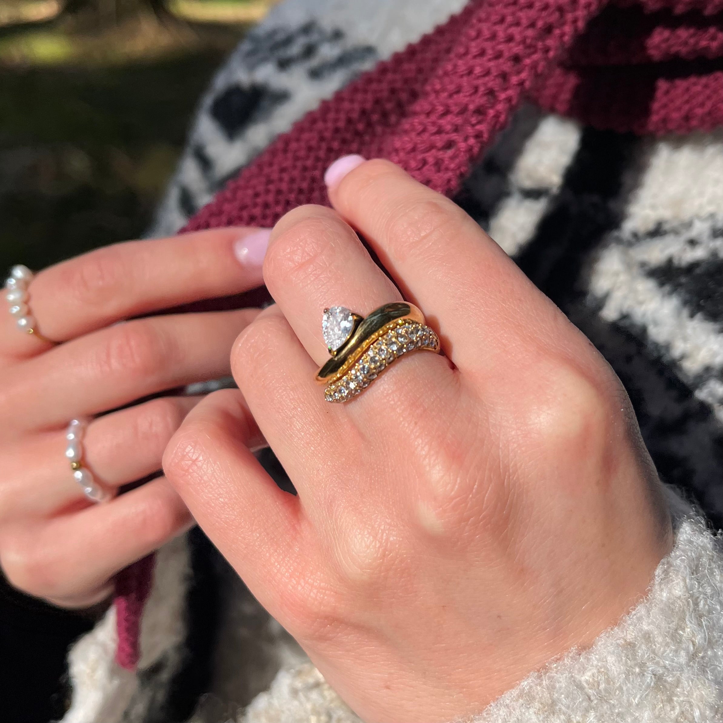 Esmé Crystal Ring Guldbelagt