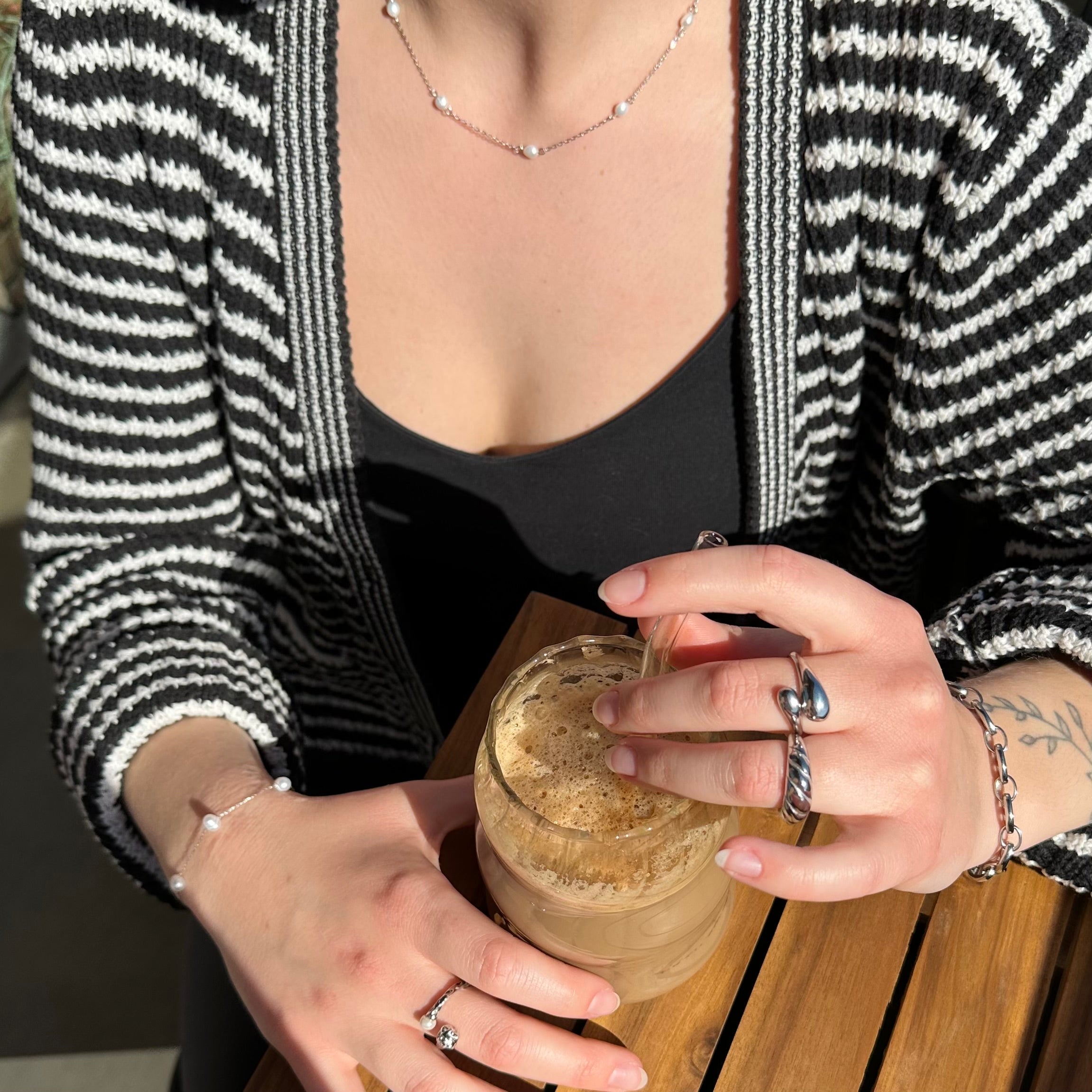 Bold Pearls Armbånd Sølvfarvet
