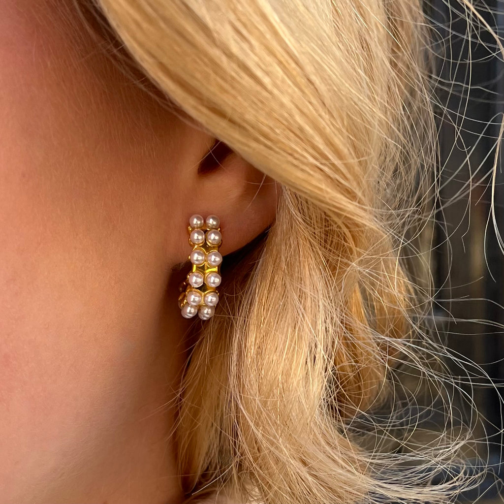 Pearl Hoops Guldbelagt