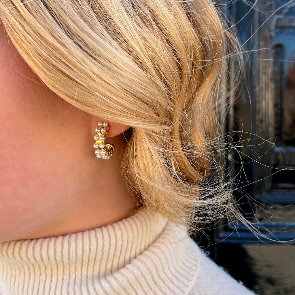 Pearl Hoops Guldbelagt