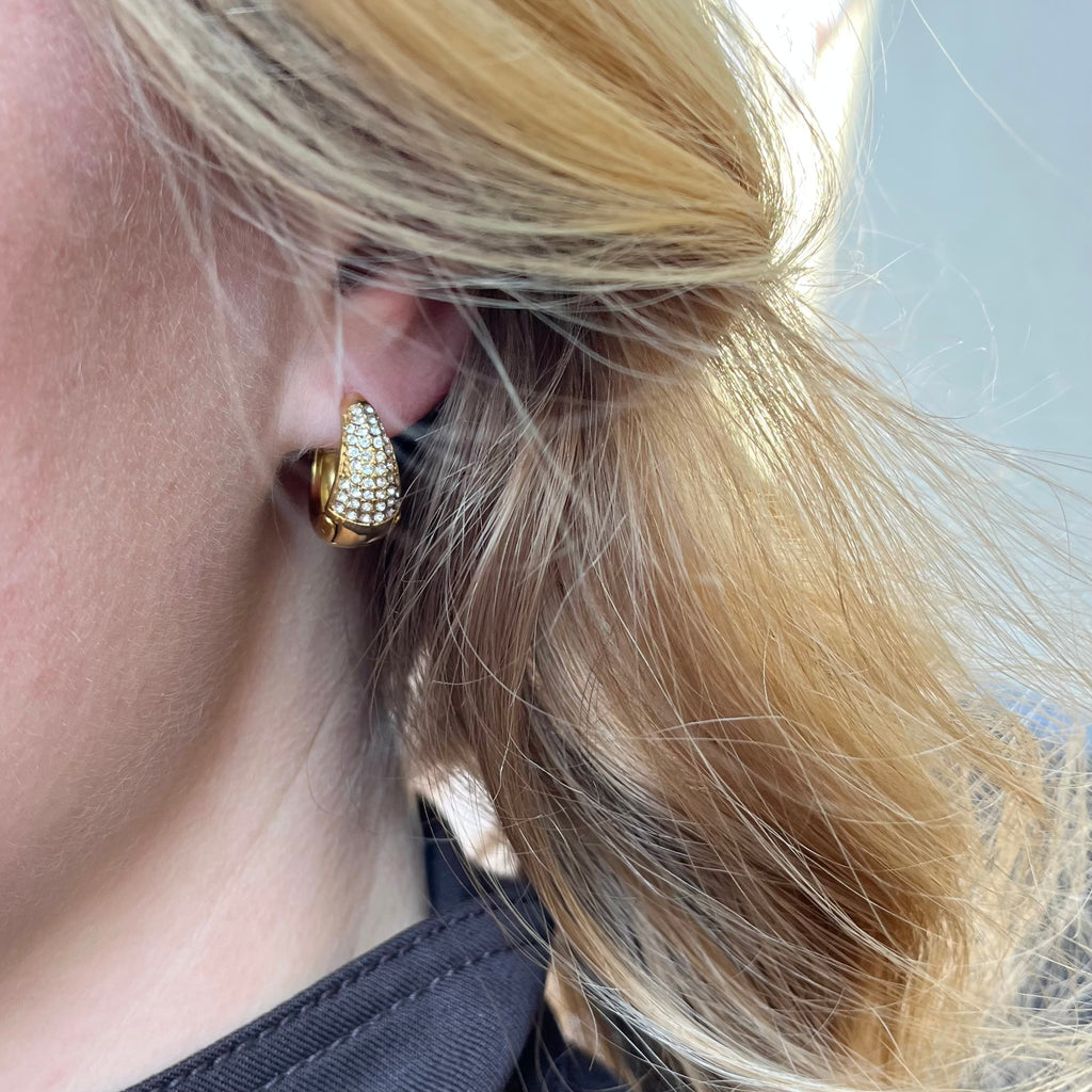Crystal Hoops Guldbelagt