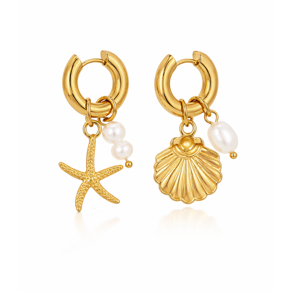 Oceana Charm Hoops Guldbelagt