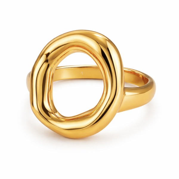 Oval Ring Guldbelagt