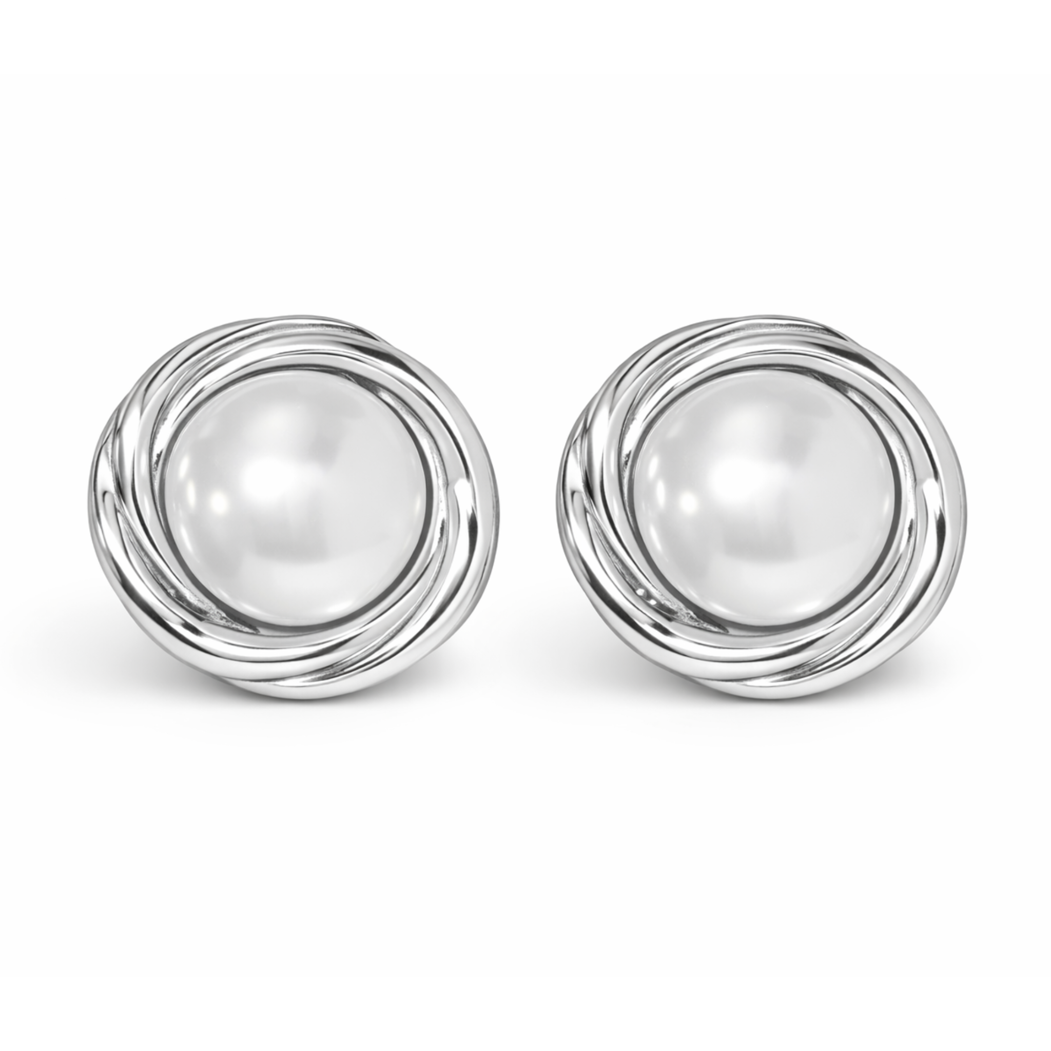 Pearl Frame Studs Sølvfarvet
