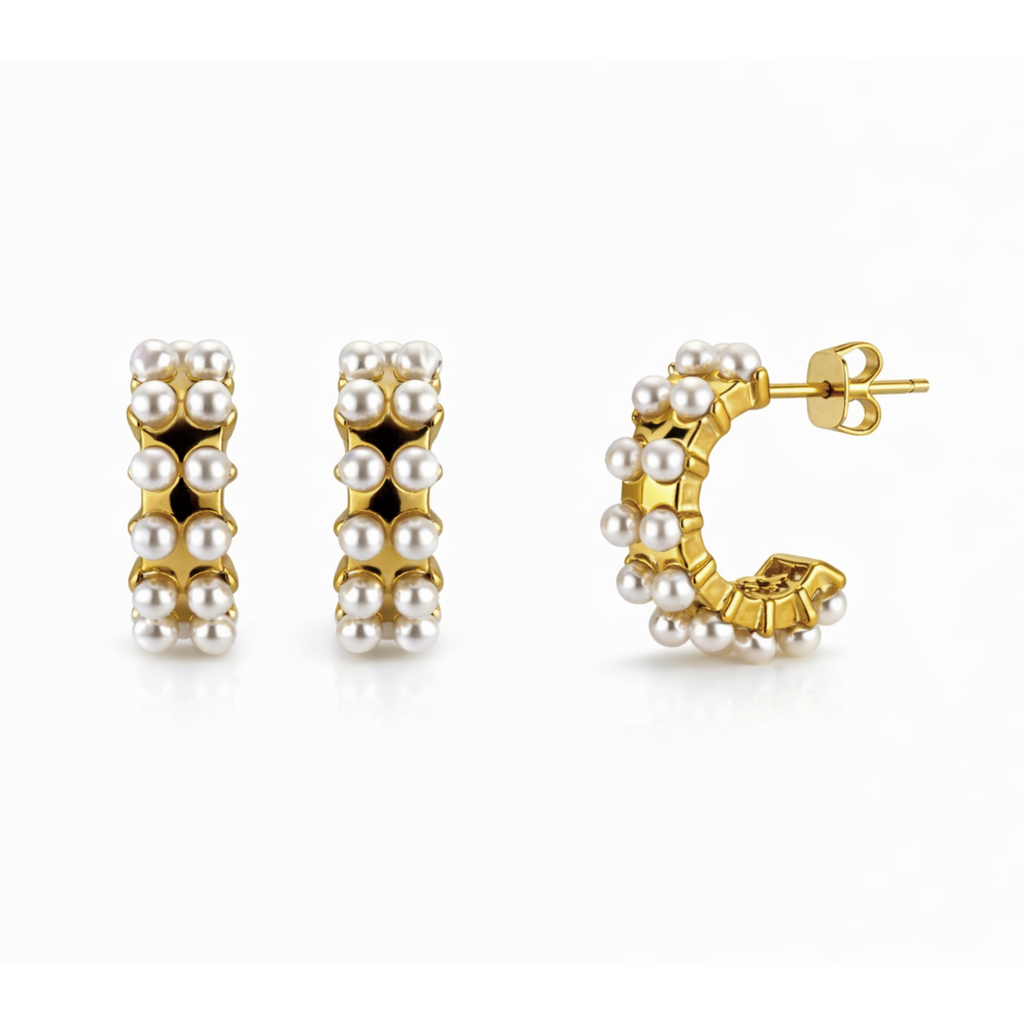 Pearl Hoops Guldbelagt