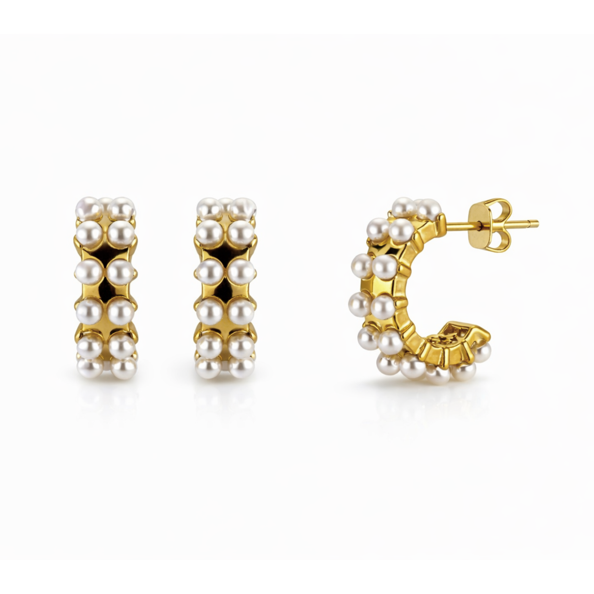 Pearl Hoops Guldbelagt