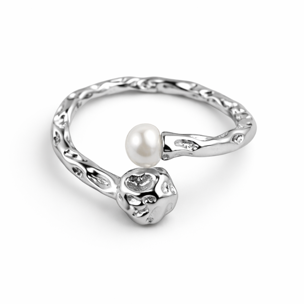 Raw Pearl Ring - Onesize Sølvfarvet
